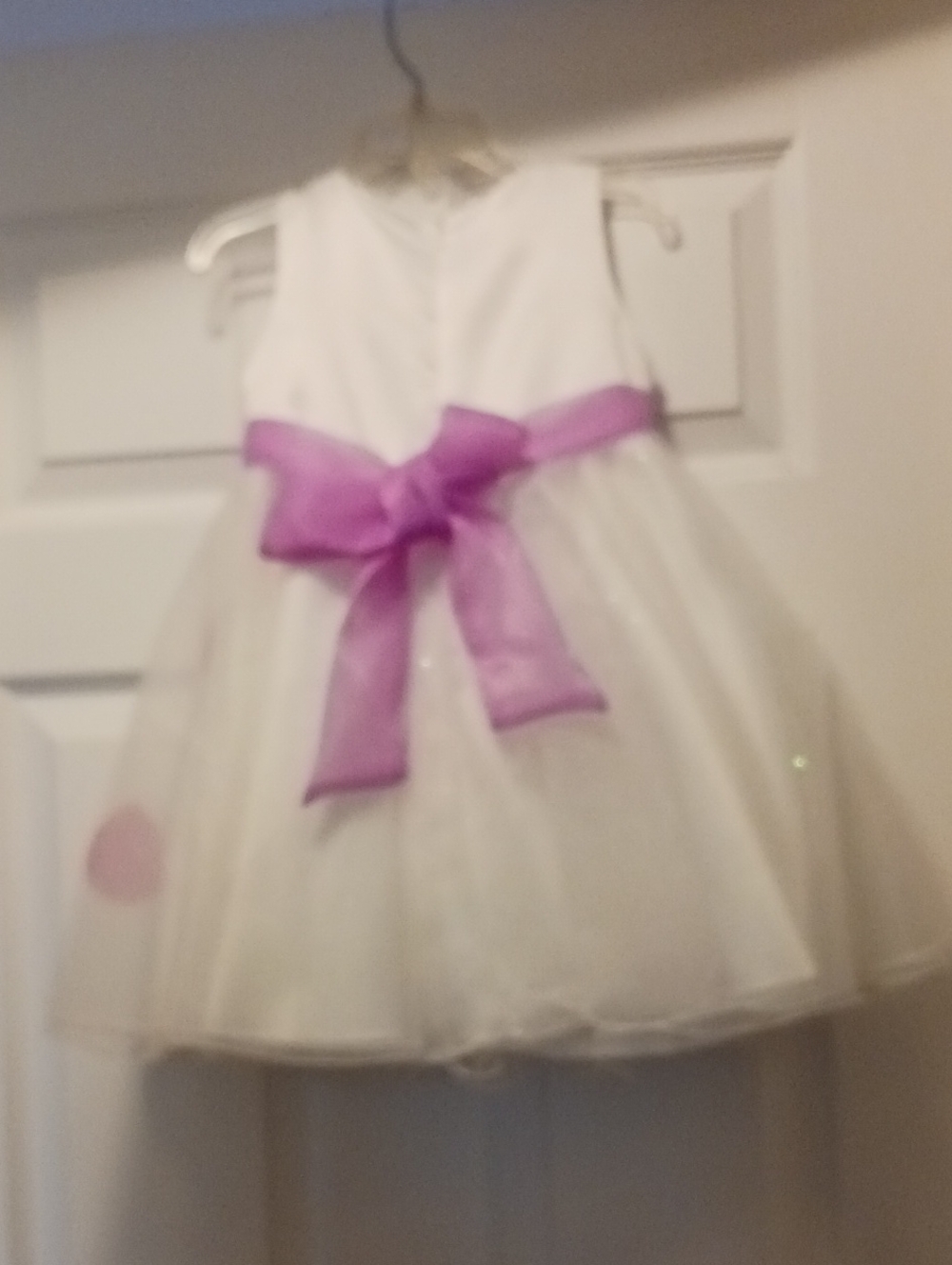 White & Purple Floral Sash Girls' Party Dress